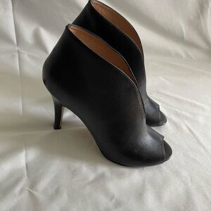 Women's Black Peep-Toe Heels, Size 8